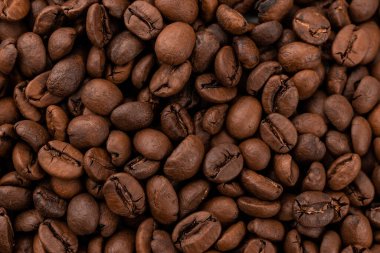 Kahve çekirdekleri. Kavrulmuş kahve çekirdeklerinin arka planı