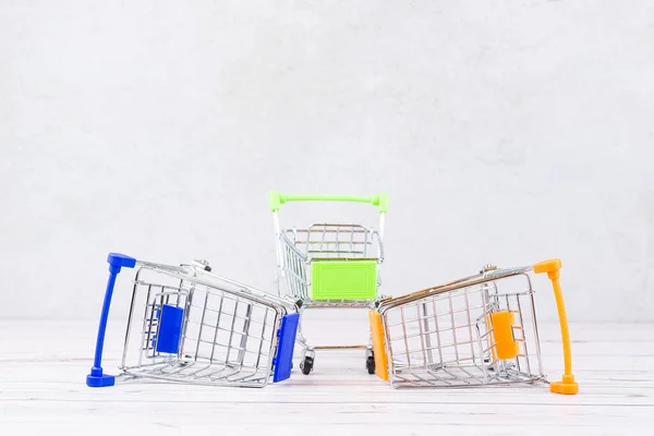 Продуктовый Супермаркет Реалистичная Тележка Пустая Корзина Покупок Покупателя Концепция Потребительского — стоковое фото