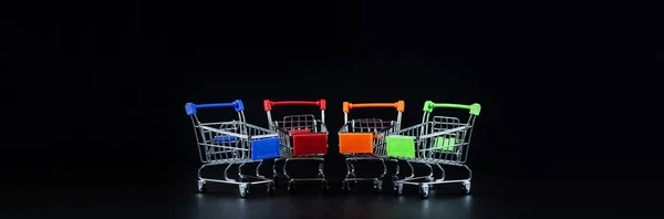 Carrello Realistico Del Supermercato Della Drogheria Carrello Shopping Vuoto Acquirente — Foto Stock