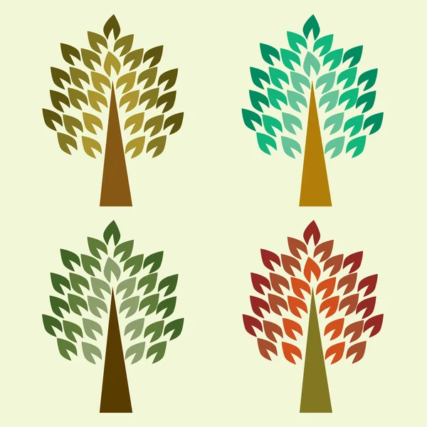 Set of vector trees — Stock Vector