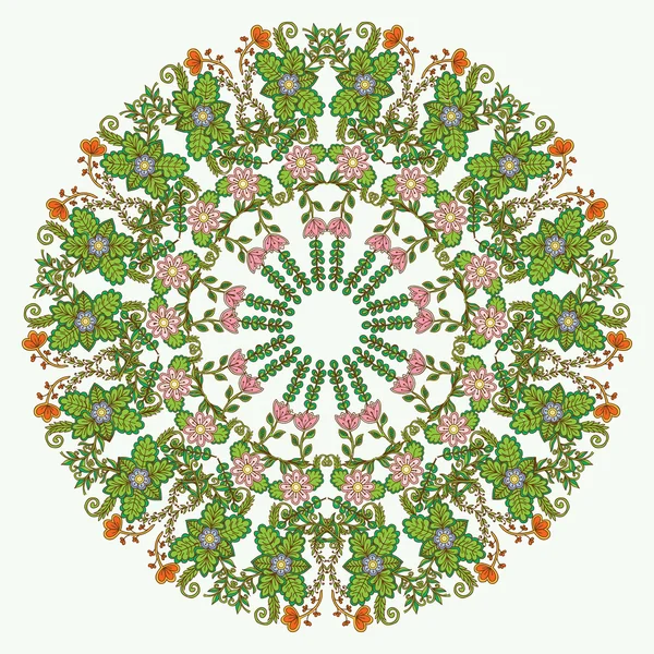 Mandala floral. Elementos decorativos étnicos. Fondo dibujado a mano. Islam, árabe, indio, motivos otomanos . — Archivo Imágenes Vectoriales