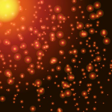 Parlayan ışın bokeh illüstrasyon. Vektör çizimi