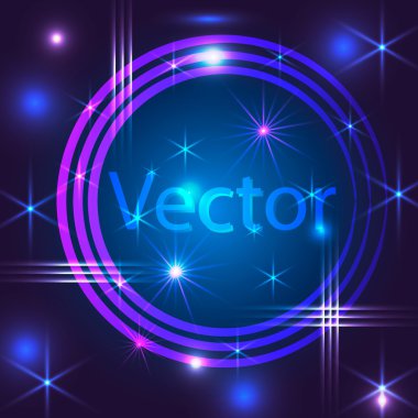 Işık efektleri ile daire sınır. Vektör çizim, resim için