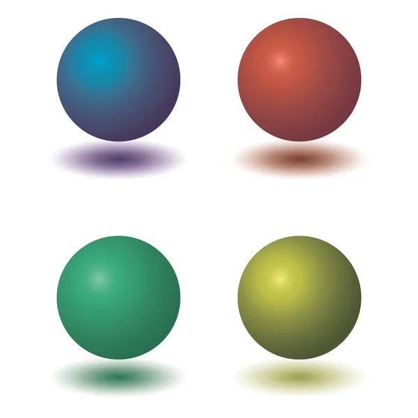 Conjunto de bolas de colores brillantes en blanco . — Archivo Imágenes Vectoriales