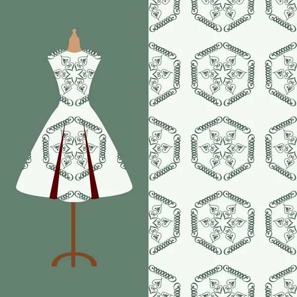 Σχεδιασμός μοτίβο ύφασμα για φόρεμα της γυναίκας. Ιδανικό για εκτύπωση σε χαρτί ή ύφασμα. — Διανυσματικό Αρχείο