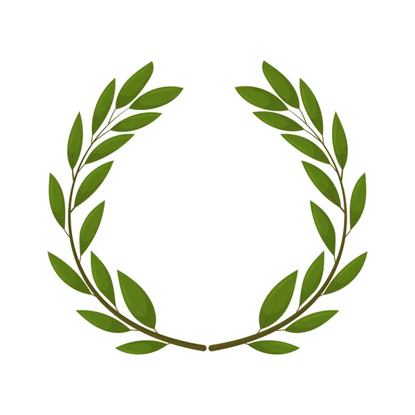 Zeytin çelengi. Beyaz arkaplanda izole vektör çizimi. Organik ve doğal konsept.
