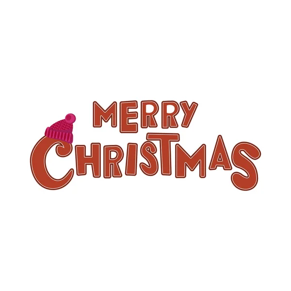 Merry Christmas tekst Calligraphic Lettering ontwerp kaart template. Creatieve typografie Vakantie Groet Cadeau Poster. — Stockvector