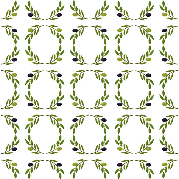 Nahtloser Hintergrund mit Olivenblättern. Ideal für den Druck auf Stoff oder Papier. — Stockvektor