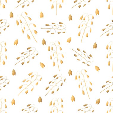 Kusursuz yulaf deseni, mısır gevreği ve müsli örnekleri, sağlıklı yiyecekler için arka plan..