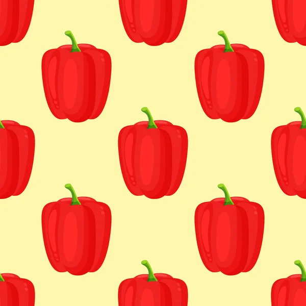 Röd paprika peppar sömlös mönster. Vektor dekorativ design för bakgrunder, omslagspapper, tyg textil tryck. — Stock vektor