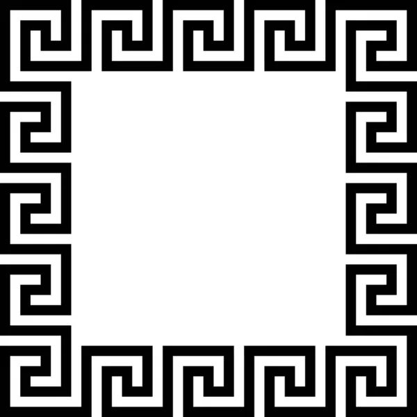 Rectangle frame with seamless meander pattern. Meandros, a decorative border, constructed from continuous lines, shaped — Stock vektor