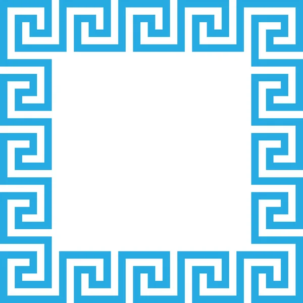 Rectangle frame with seamless meander pattern. Meandros, a decorative border, constructed from continuous lines, shaped — Stock vektor