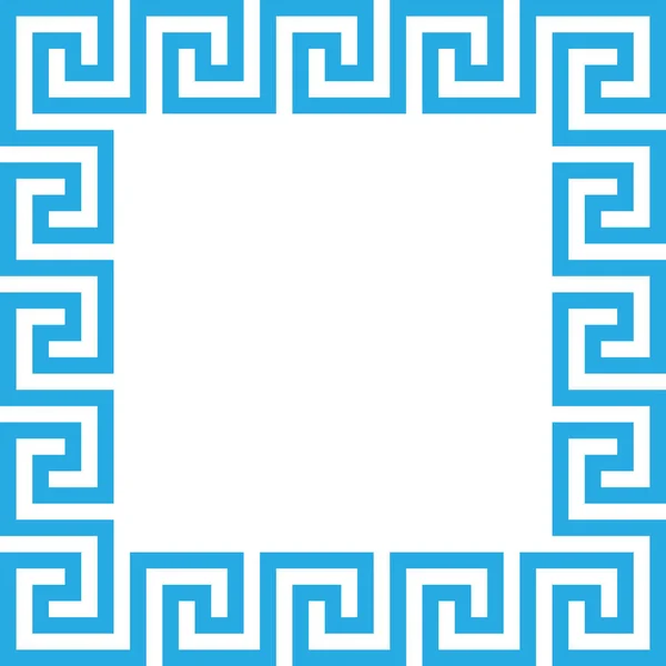 Rectangle frame with seamless meander pattern. Meandros, a decorative border, constructed from continuous lines, shaped