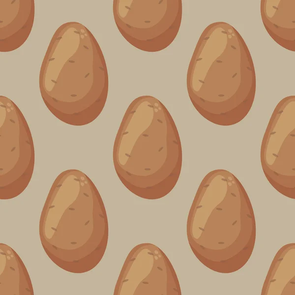 Kartoffelnahtloses Muster. Rohes Gemüse. Handgezeichnete Doodle-Vektor-Skizze. Gesunde Ernährung. Vegetarisches Produkt. Veganes Menü — Stockvektor