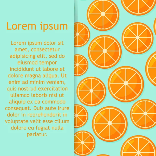 Motivo di frutta arancione. Dolce bello agrumi senza soluzione di continuità sfondo con arance succose gialle. — Vettoriale Stock