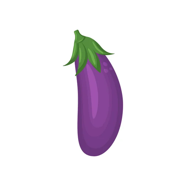 Fruits frais juteux aubergine vecteur icône isolé sur fond blanc. icône d'aubergine, style plat, illustration de légumes — Image vectorielle