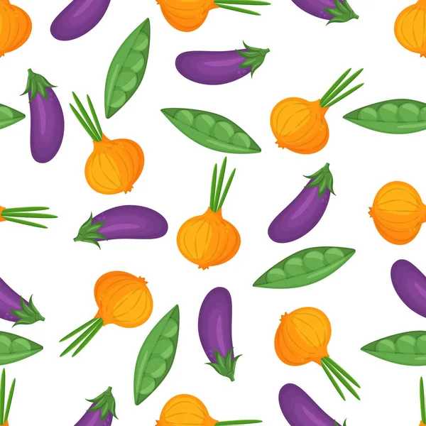 Patrón Sin Costuras Con Verduras Coloridas Dibujadas Mano Bosquejo Estilo — Vector de stock