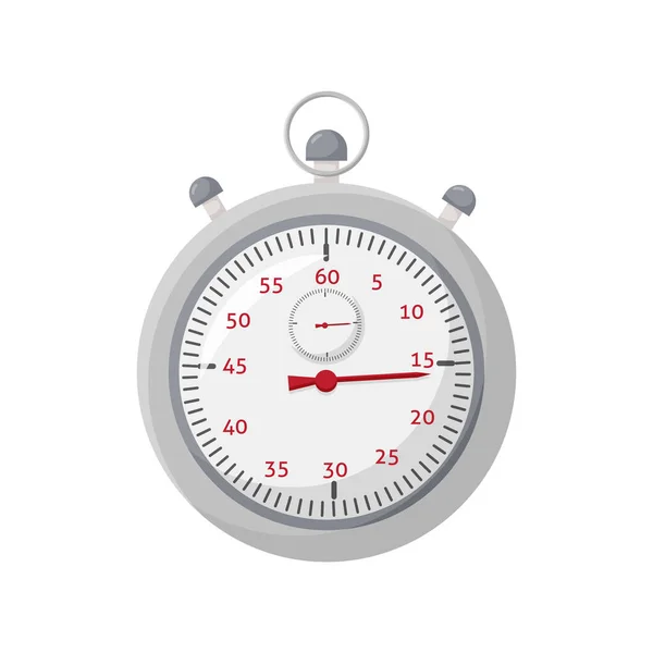 Stopwatch, special watch to start, stop measure. Sport and competition equipment. Vector stopwatch illustration on white — Διανυσματικό Αρχείο