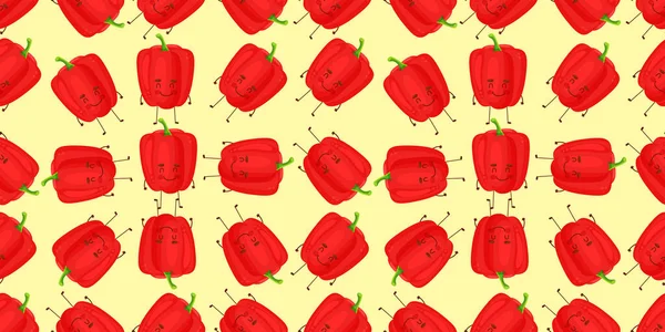 요리와 수확 디자인에 사용되는 빨간 종달 피 캐릭터가 있는 바 다 없는 패턴. — 스톡 벡터