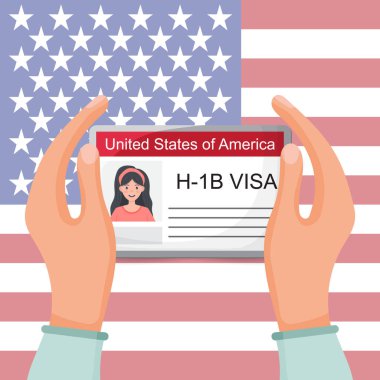 H1b Visa USA background, temporary work visa for foreign skilled workers in specialty occupation. clipart