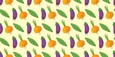 Kusursuz, mutlu sebzeler yemek eğlenceli arka plan örnekleri vektör içinde.