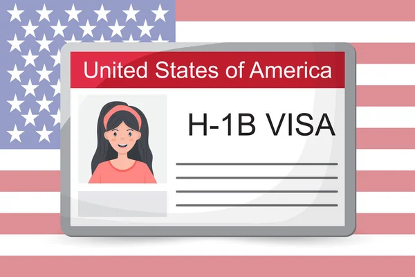 H1b Visa USA zázemí, dočasné pracovní vízum pro zahraniční kvalifikované pracovníky ve speciálním povolání. — Stockový vektor