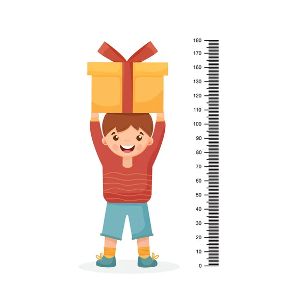 かわいい漫画の男の子 女の子と測定定規と子供メーターの壁 少年少女孤立のベクトルイラスト ストックベクター C Olgaklyushina