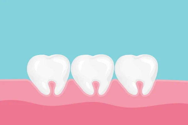 Ağızda Insan Dişleri Bilgi Grafik Diş Bakımı Konsepti Resim Mavi — Stok Vektör