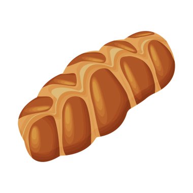 Örgülü ekmek, Challah - Yahudi geleneksel bayram ekmeği, beyaz arka planda izole edilmiş.