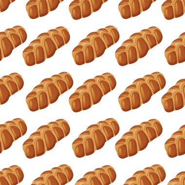 Kusursuz çizilmiş Challah ekmeği deseni. Duvar kağıdı veya herhangi bir boyut dekorasyonu için kullanılabilir.