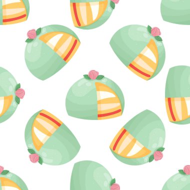 Kusursuz desenli yeşil badem ezmeli kek. Pembe badem ezmesi gülü. İsveç doğum günü pastası Prinsesstarta. Geleneksel İsveç tatlısı