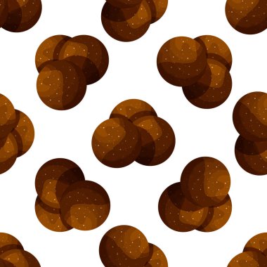 Geleneksel İsveç çikolatalarından kusursuz desen. Vektör çizgi arkaplanı