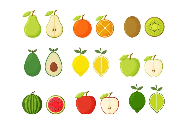 果物や野菜の背景白に設定. — ストックベクタ