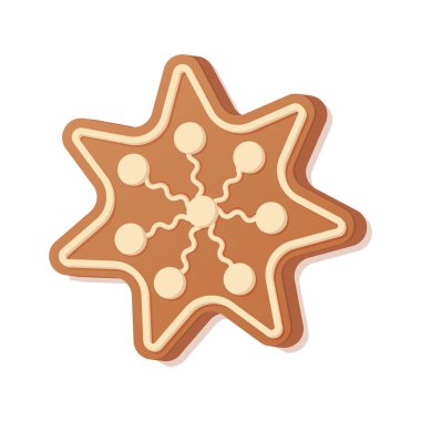 Zencefilli kurabiye, beyaz arka planda izole edilmiş noel kurabiyesi. Yeni yıl tasarımı ve sanatı için element