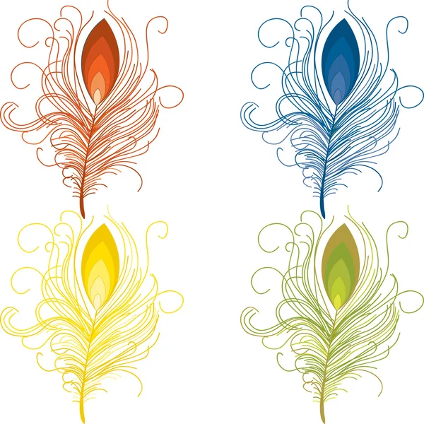 Dibujos animados de plumas de colores vektörler | Dibujos animados de plumas  de colores vektör çizimler, vektörel grafik | Depositphotos