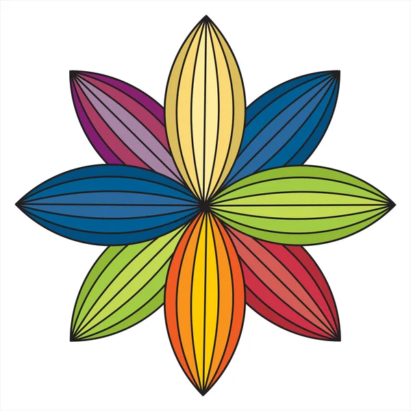 Hojas coloridas de una flor — Archivo Imágenes Vectoriales