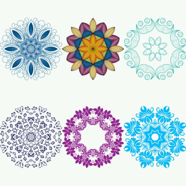 Vektör mandala. Soyut vektör çiçek süs sınır. Dantel p