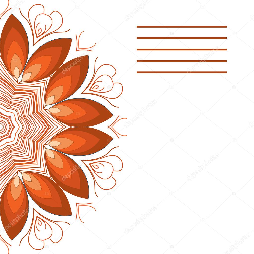 Vector mandala. Abstract vector floral ornamental border. Lace p