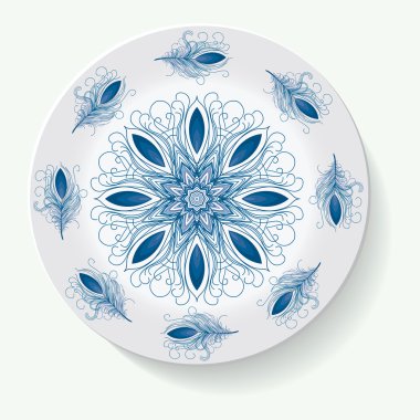 elegance kabile süsleme mandala plakalı. Vektör çizim