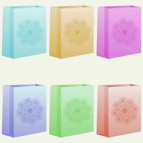 Conjunto de bolsas multicolores — Vector de stock