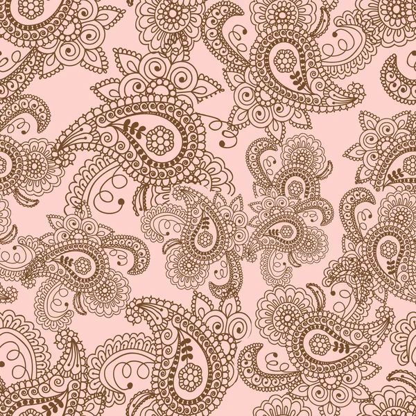 Henna Mehndi Doodles Abstract Floral Paisley Elementi di design, Ma — Vettoriale Stock