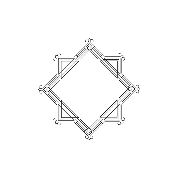 Geometrische frame in mono lijnstijl. — Stockvector