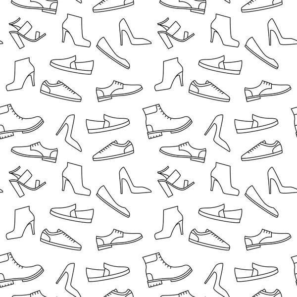 Vector monochrome shoe pattern. — Stock Vector