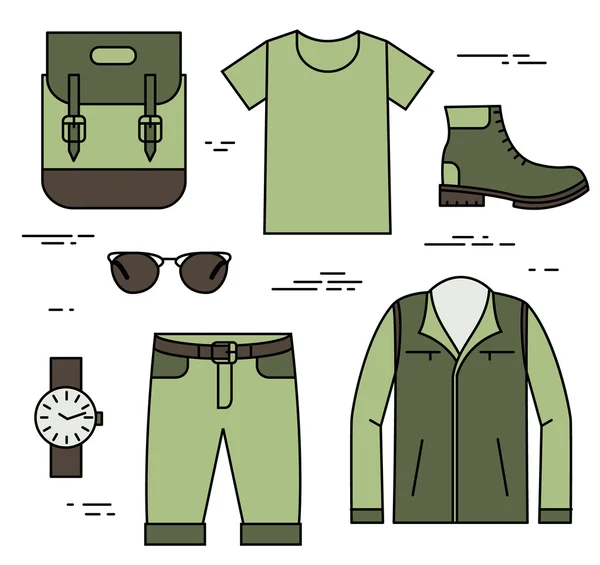 Mens Fashion icons set. — Stockvector