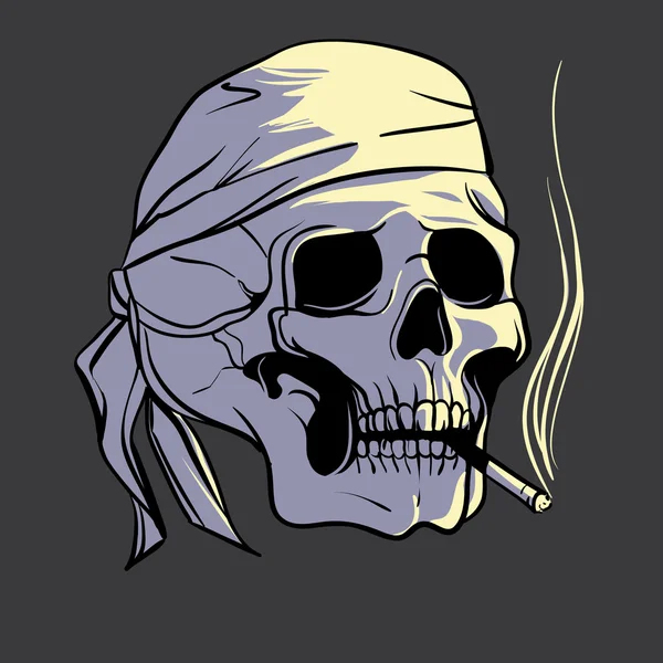 Teschio fumante, illustrazione vettoriale — Vettoriale Stock