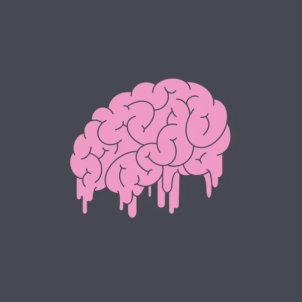 Vector melting brain — Stock Vector