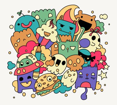 Parlak komik karalamalar