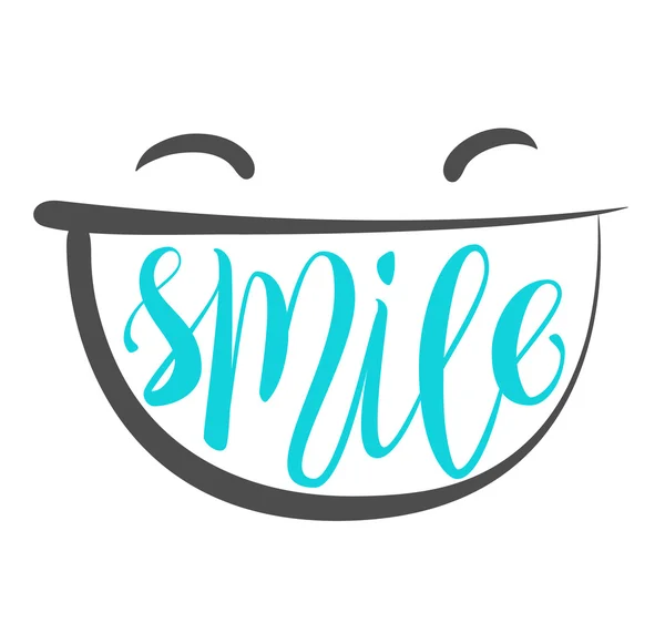 Smile brush lettering composition. — Stock Vector
