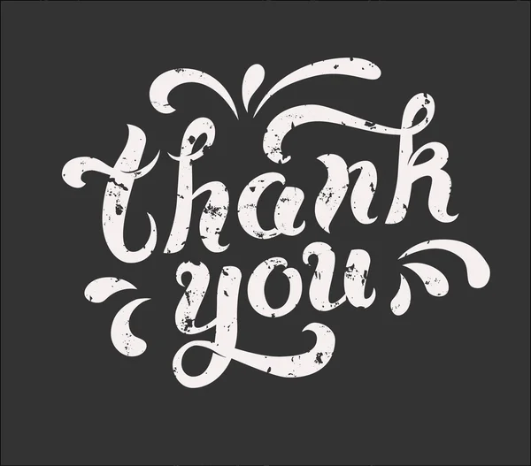 Thank you grunge lettering card. — Stock Vector