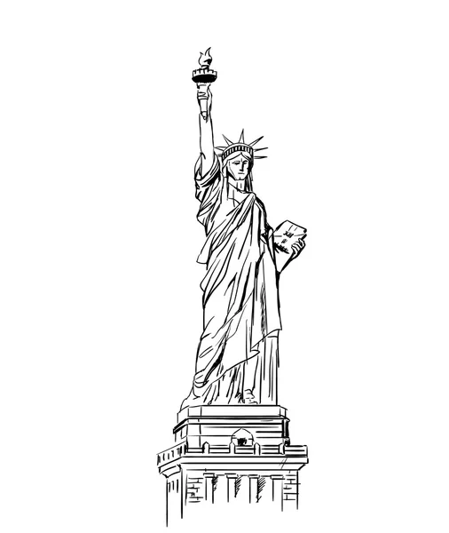 Staty av Liberty skiss. — Stock vektor